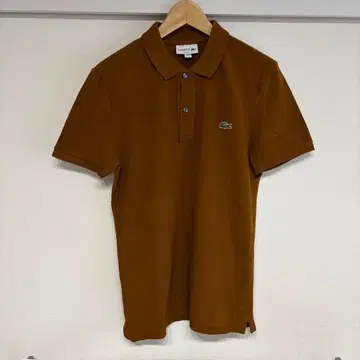 LACOSTE 슬림핏 브라운 피케 셔츠