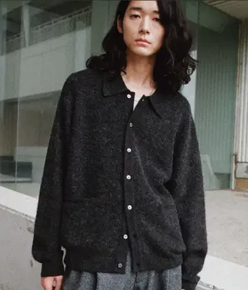 MOHAIR BLEND KNIT SHIRT CARDIGAN L 사이즈