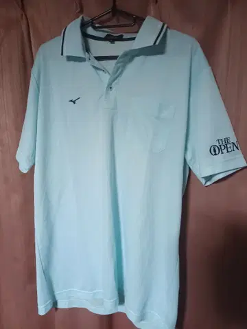 미즈노 피케 셔츠 스카이블루 THE OPEN 로고