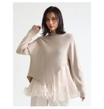 노브랜드 FRAY I.D풍 러플 플리츠 레이어 니트