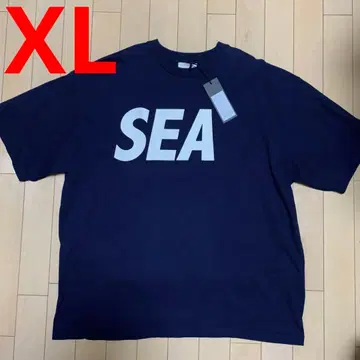 XL WIND AND SEA 로고 t 네이비 NAVY 티셔츠 로고