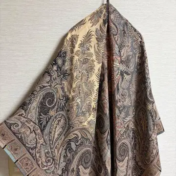 에트로 ETRO 대형 스톨 정사각형 페이즐리 실크 울