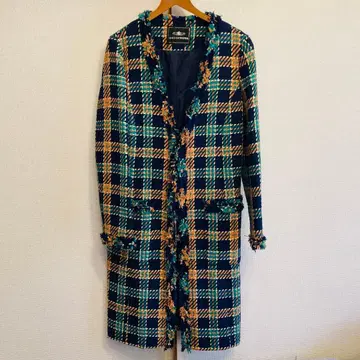 새상품급 그레이스 콘티넨탈 트위드 노카라 코트 가을/겨울 캐주얼