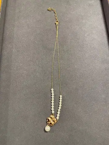 폴리폴리 펄 크로스 모티브 목걸이 [미사용품]