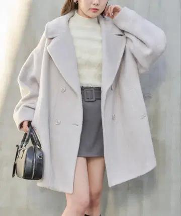 [ chico ] 재기 더블 미들 기장 코트