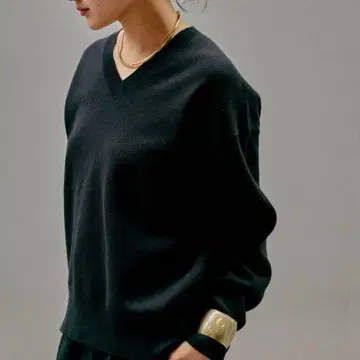 글로벌 워크 맨투맨 라이크 V넥 풀오버 블랙 M