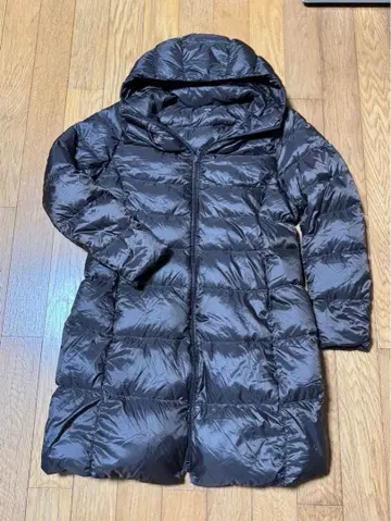 유니클로 UNIQLO 울트라 라이트 다운 XL 브라운 다운 코트 롱