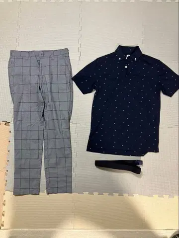 골프웨어 3세트 묶음 판매 피케 셔츠, 바지, 벨트