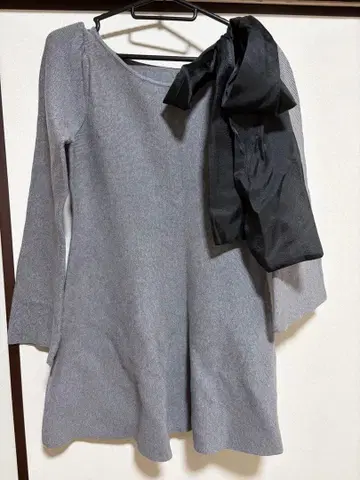 nice claup 새상품 그레이 A라인 원피스 리본 포함