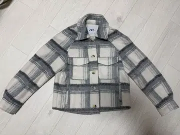 ZARA 체크 무늬 플리스 자켓 XS