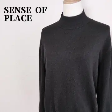 SENSE OF PLACE 센스 오브 플레이스 하이넥 스웨터 블랙 M