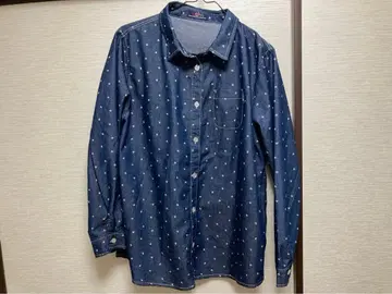 USPP 고양이 발바닥 패턴 데님 셔츠 LL 사이즈