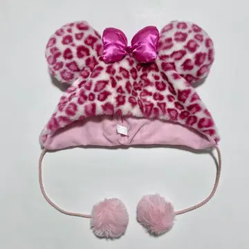디즈니 미니 레오파드 무늬 팬캡 핑크