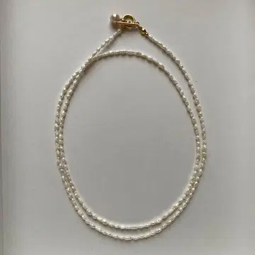 이중 펄 목걸이 화이트