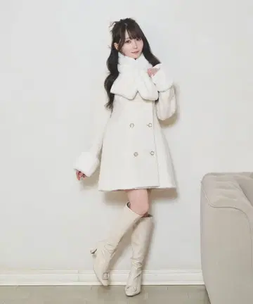 Rose muse tippet muffler set coat