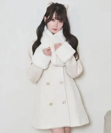 Rose muse tippet muffler set coat