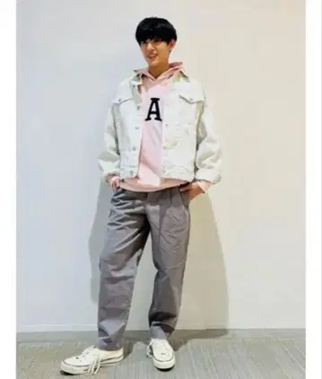 화이트 데님 자켓 L/XL