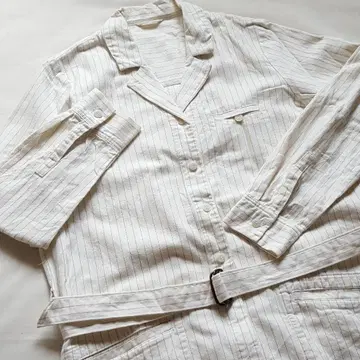 스튜디오 클립 오프/면 해린본 프론트 오픈 코트 원피스