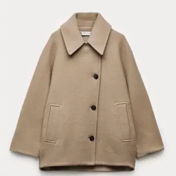 ZARA 울 오버 사이즈 숏코트 M-L 베이지