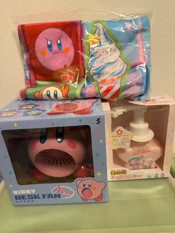 커비 데스크 팬 & 타월 세트