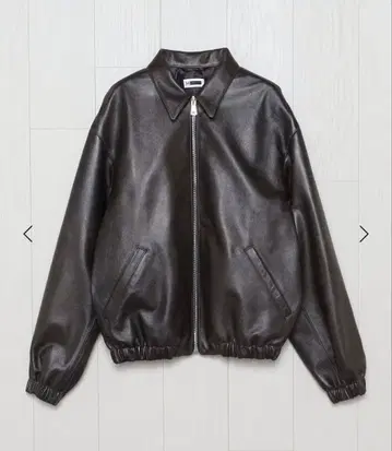 <H> 시어링 레더 트랙 자켓