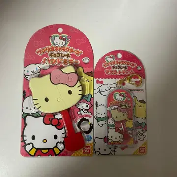 헬로키티 초콜릿 핸드 거울 마스코트 참 세트