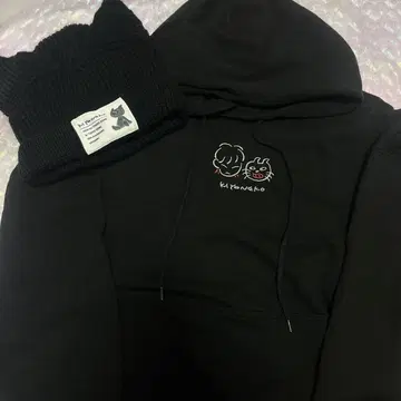 키요 고양이 후드티 니트 모자 세트