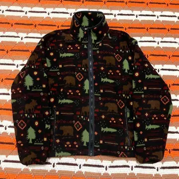 90s L.L.Bean USA 네이티브 무늬 플리스 풀 집업