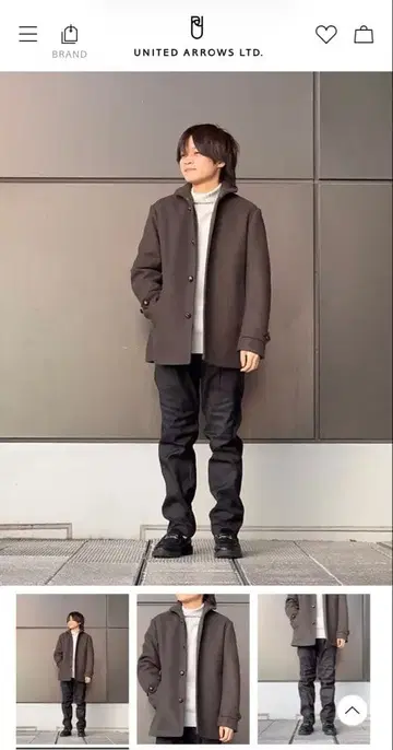 택 포함 새상품 UNITED ARROWS 브라운 체스터 코트 S