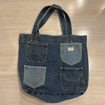 로데오 크라운 데님 포켓 부착 토트백