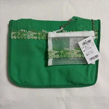 치카자와 레이스 런치 토트 오크라 미니 파우치 포함