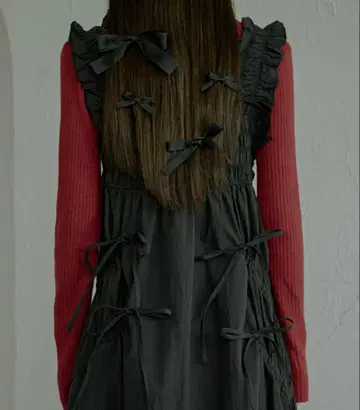 Ezick Many ribbon 티어드 볼륨 원피스