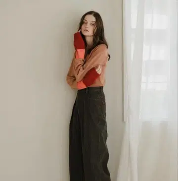 PINUE 피누에 더블 커프 니트탑 PEACH