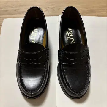 HARUTA 블랙 가죽 로퍼 22.5cm