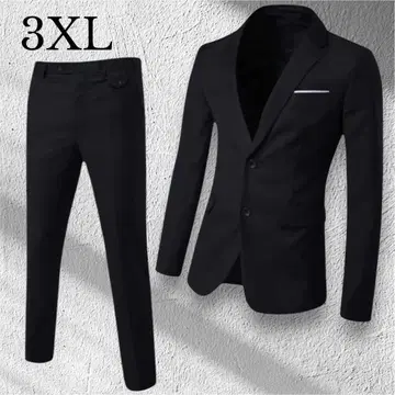 남성용 수트 셋업 3XL 블랙 2P 비즈니스 결혼식