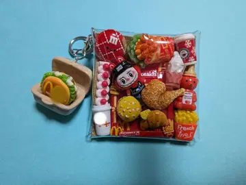 가챠 충전식 파우치 캔디 백 키링 버거샵 3