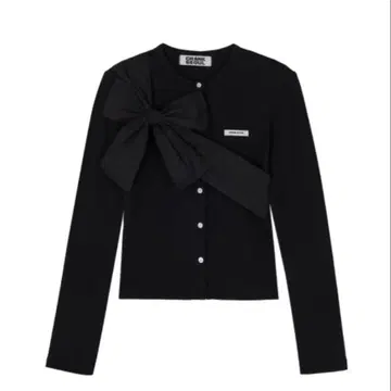 CRANK 리본 가디건 BLACK