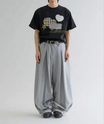 epnok 그레이 와이드 팬츠 플리츠 포함