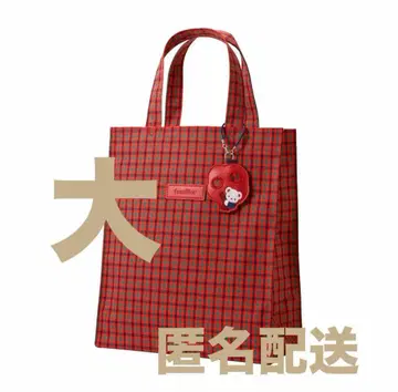 familiar 파밀리아 토트백 빨간색 깅엄 체크 대형 토트