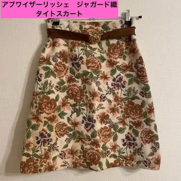 아푸와이저 리셰 자카드 직조 타이트 스커트 꽃무늬