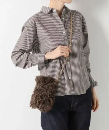 새상품 IENA CARUS 카루스 퍼 미니백 브라운