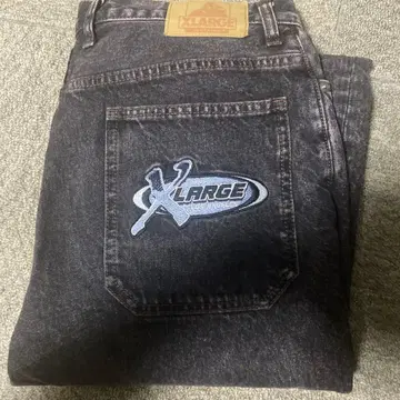 XLARGE 블랙 데님 팬츠