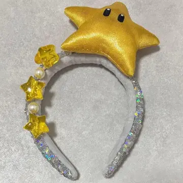 [ 익명 배송 ] 유니버셜 머리띠 스타 슈퍼 마리오 USJ 별 모양 골드