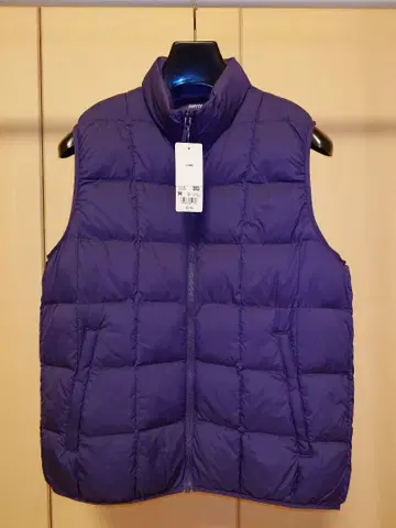 유니클로 퍼프 테크 베스트 M 사이즈 퍼플