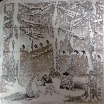 무민 눈덩이 등불 손수건