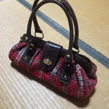 핸드백 빨간색 체크 무늬 백