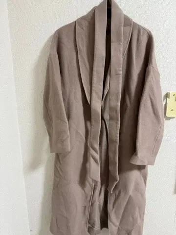 ROPE 핑크 베이지 롱 코트