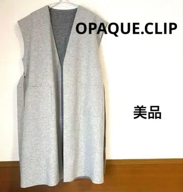 OPAQUE.CLIP 울 라이크 롱 베스트 그레이 오페크 L