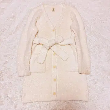 젤라또피케 롱 가디건 가운 화이트