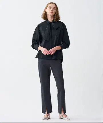 더블 페이스 저지 슬릿 팬츠 사이즈 0